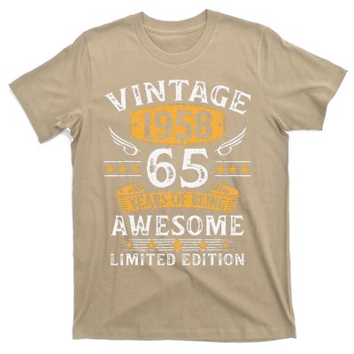 Vintage 1958 Limited Edition 65 Year Old 65th Birthday Gifts T-Shirt