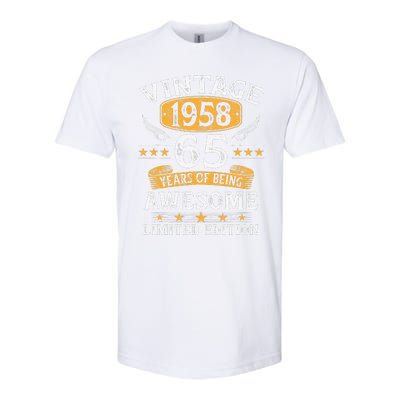 Vintage 1958 Limited Edition 65 Year Old 65th Birthday Gifts Softstyle CVC T-Shirt