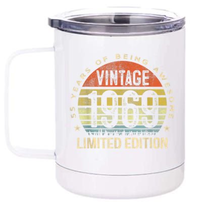 Vintage 1969 Limited Edition 55 Year Old Gifts 55th Birthday 12 oz Stainless Steel Tumbler Cup