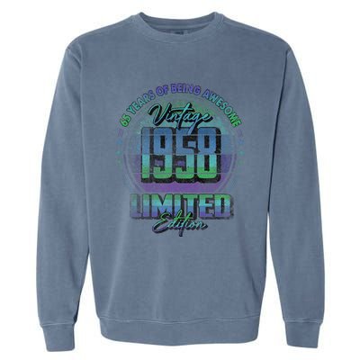 Vintage 1958 Limited Edition 65 Year Old 65th Birthday Garment-Dyed Sweatshirt