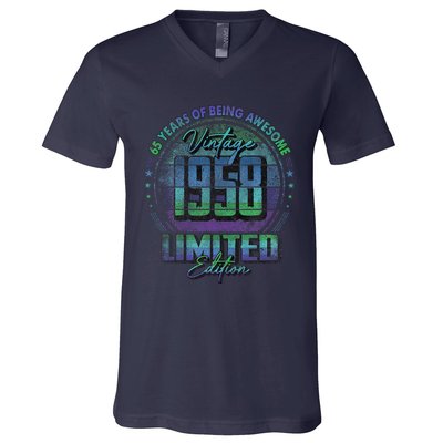 Vintage 1958 Limited Edition 65 Year Old 65th Birthday V-Neck T-Shirt