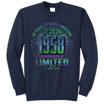 Vintage 1958 Limited Edition 65 Year Old 65th Birthday Tall Sweatshirt