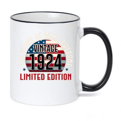 100th Birthday 1924 Limited Edition 100 Years Of Being Awesome 11oz Black Color Changing Mug