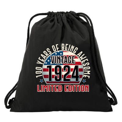 100th Birthday 1924 Limited Edition 100 Years Of Being Awesome Drawstring Bag