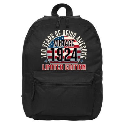 100th Birthday 1924 Limited Edition 100 Years Of Being Awesome 16 in Basic Backpack