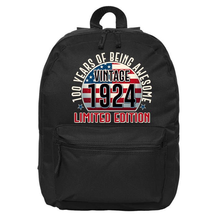 100th Birthday 1924 Limited Edition 100 Years Of Being Awesome 16 in Basic Backpack