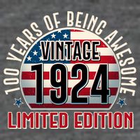 100th Birthday 1924 Limited Edition 100 Years Of Being Awesome 7-Panel Snapback Hat