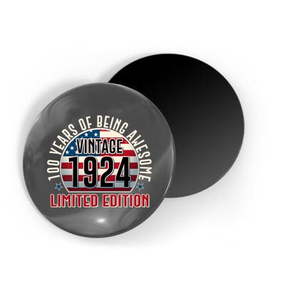 100th Birthday 1924 Limited Edition 100 Years Of Being Awesome Magnet
