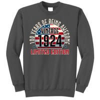 100th Birthday 1924 Limited Edition 100 Years Of Being Awesome Tall Sweatshirt