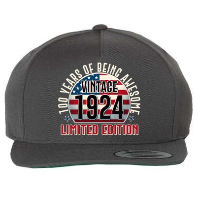 100th Birthday 1924 Limited Edition 100 Years Of Being Awesome Wool Snapback Cap