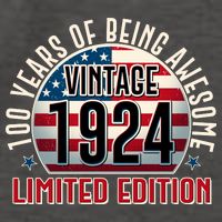 100th Birthday 1924 Limited Edition 100 Years Of Being Awesome Vector Backpack