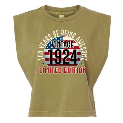 100th Birthday 1924 Limited Edition 100 Years Of Being Awesome Garment-Dyed Women's Muscle Tee