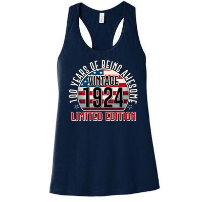 100th Birthday 1924 Limited Edition 100 Years Of Being Awesome Women's Racerback Tank