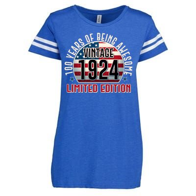 100th Birthday 1924 Limited Edition 100 Years Of Being Awesome Enza Ladies Jersey Football T-Shirt