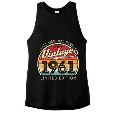 Vintage 1961 Limited Edition 62 Years Old 61st Birthday Ladies PosiCharge Tri-Blend Wicking Tank