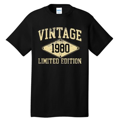 Vintage 1980 Limited Edition Year Of Birth Birthday Tall T-Shirt