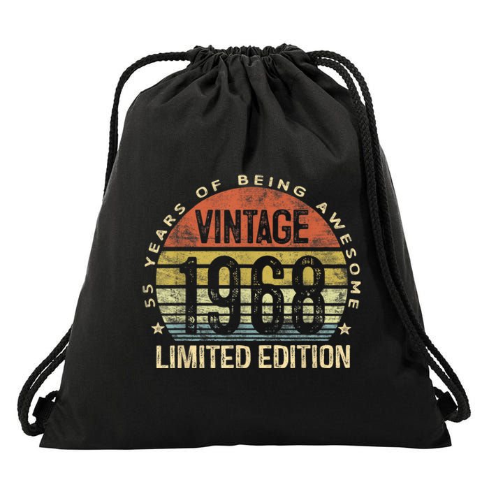 Vintage 1968 Limited Edition 55 Year Old Gifts 55th Birthday Drawstring Bag