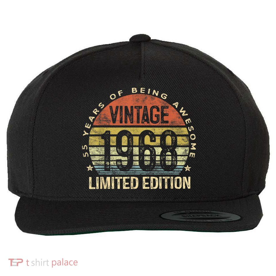 Vintage 1968 Limited Edition 55 Year Old Gifts 55th Birthday Wool Snapback Cap