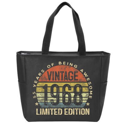 Vintage 1968 Limited Edition 55 Year Old Gifts 55th Birthday Zip Tote Bag