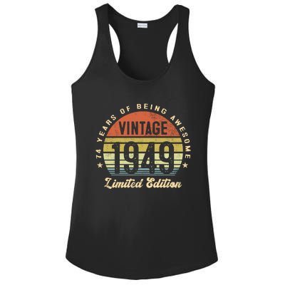 Vintage 1949 Limited Edition Birthday 74th Dad Birthday Grandpa Birthday Ladies PosiCharge Competitor Racerback Tank