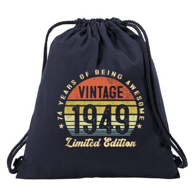 Vintage 1949 Limited Edition Birthday 74th Dad Birthday Grandpa Birthday Drawstring Bag