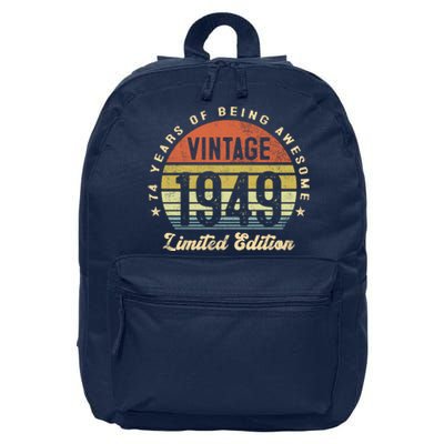 Vintage 1949 Limited Edition Birthday 74th Dad Birthday Grandpa Birthday 16 in Basic Backpack