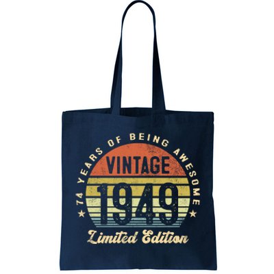 Vintage 1949 Limited Edition Birthday 74th Dad Birthday Grandpa Birthday Tote Bag