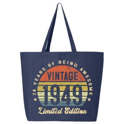 Vintage 1949 Limited Edition Birthday 74th Dad Birthday Grandpa Birthday 25L Jumbo Tote