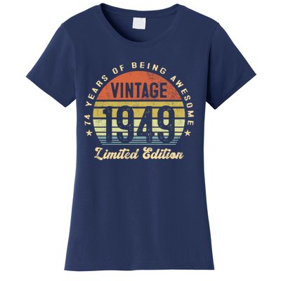 Vintage 1949 Limited Edition Birthday 74th Dad Birthday Grandpa Birthday Women's T-Shirt