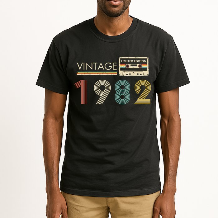 Vintage 1982 Limited Edition 40th Birthday Cassette Tape Tall T-Shirt