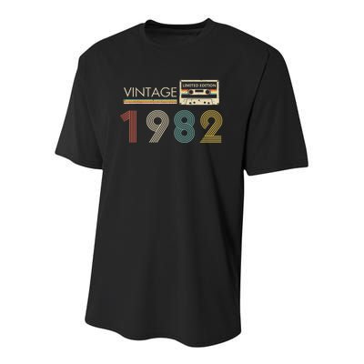 Vintage 1982 Limited Edition 40th Birthday Cassette Tape Youth Performance Sprint T-Shirt