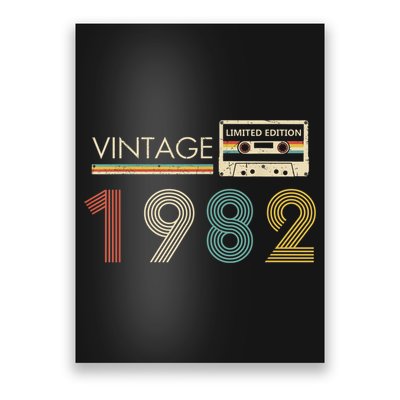 Vintage 1982 Limited Edition 40th Birthday Cassette Tape Poster