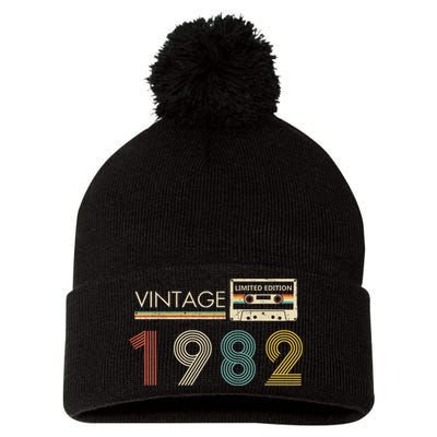 Vintage 1982 Limited Edition 40th Birthday Cassette Tape Pom Pom 12in Knit Beanie