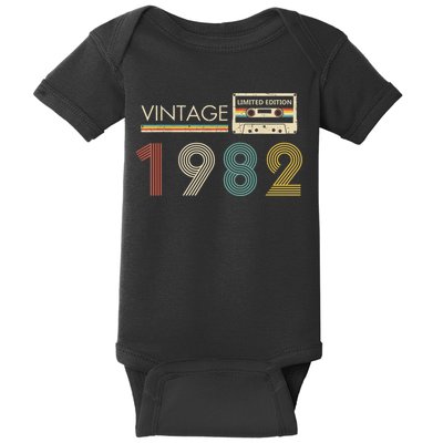 Vintage 1982 Limited Edition 40th Birthday Cassette Tape Baby Bodysuit