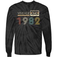 Vintage 1982 Limited Edition 40th Birthday Cassette Tape Tie-Dye Long Sleeve Shirt