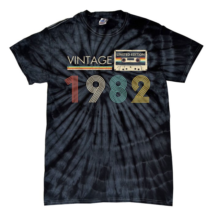 Vintage 1982 Limited Edition 40th Birthday Cassette Tape Tie-Dye T-Shirt