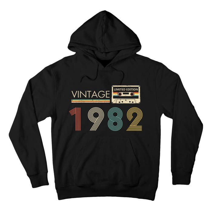 Vintage 1982 Limited Edition 40th Birthday Cassette Tape Tall Hoodie