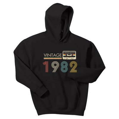 Vintage 1982 Limited Edition 40th Birthday Cassette Tape Kids Hoodie