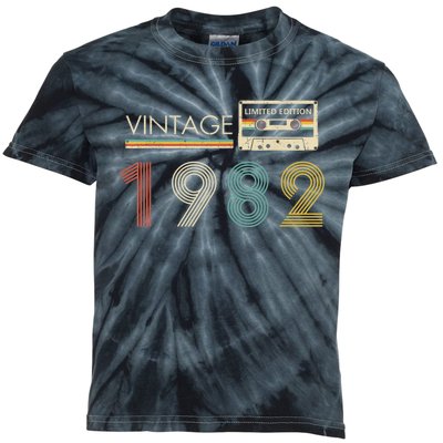 Vintage 1982 Limited Edition 40th Birthday Cassette Tape Kids Tie-Dye T-Shirt