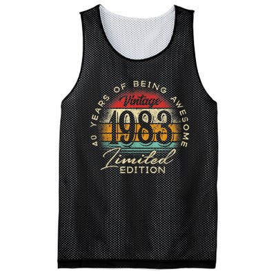 Vintage 1983 Limited Edition 40th Birthday 40 Year Old Gifts Mesh Reversible Basketball Jersey Tank