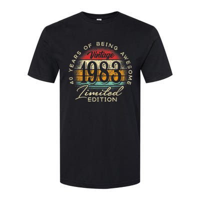 Vintage 1983 Limited Edition 40th Birthday 40 Year Old Gifts Softstyle CVC T-Shirt