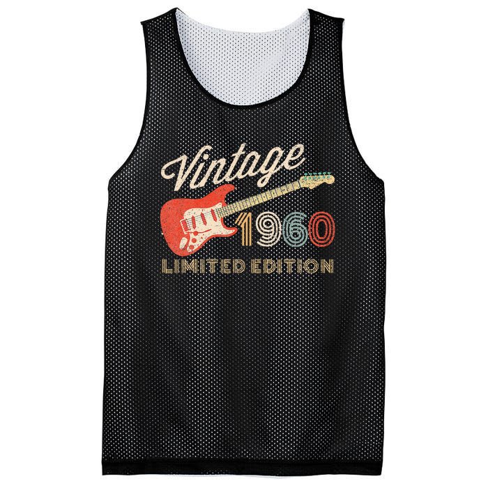 Vintage 1960 Limited Edition Guitar Year Of Birth Birthday Mesh Reversible Basketball Jersey Tank