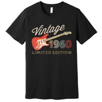 Vintage 1960 Limited Edition Guitar Year Of Birth Birthday Premium T-Shirt