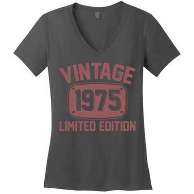 Vintage 1975 Limited Edition 50th Birthday Women's V-Neck T-Shirt