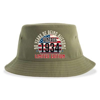 90th Birthday 1934 Limited Edition 90 Years Of Being Awesome Sustainable Bucket Hat