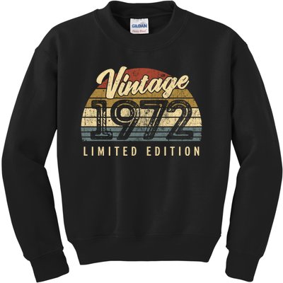 Vintage 1972 Limited Edition 50 Years Old 50th Birthday Pullover Hoodie Kids Sweatshirt