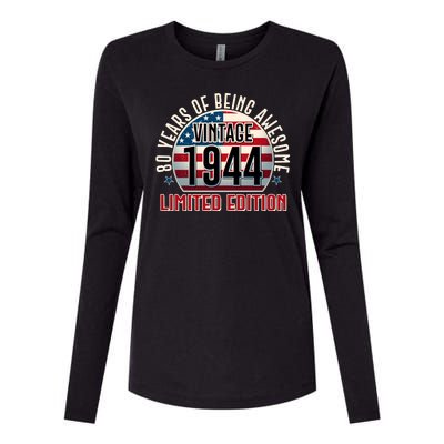 80th Birthday Vintage 1944 Limited Edition 80 Years Of Being Awesome Womens Cotton Relaxed Long Sleeve T-Shirt