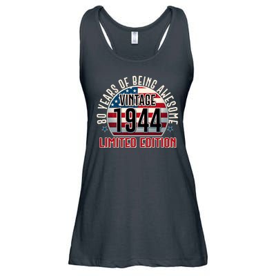 80th Birthday Vintage 1944 Limited Edition 80 Years Of Being Awesome Ladies Essential Flowy Tank