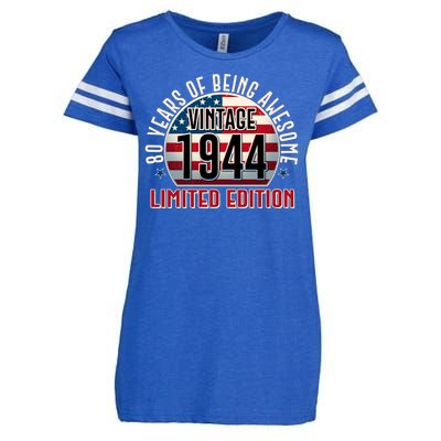 80th Birthday Vintage 1944 Limited Edition 80 Years Of Being Awesome Enza Ladies Jersey Football T-Shirt