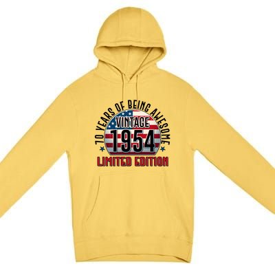 70th Birthday 1954 Limited Edition 70 Years Of Being Awesome Premium Pullover Hoodie